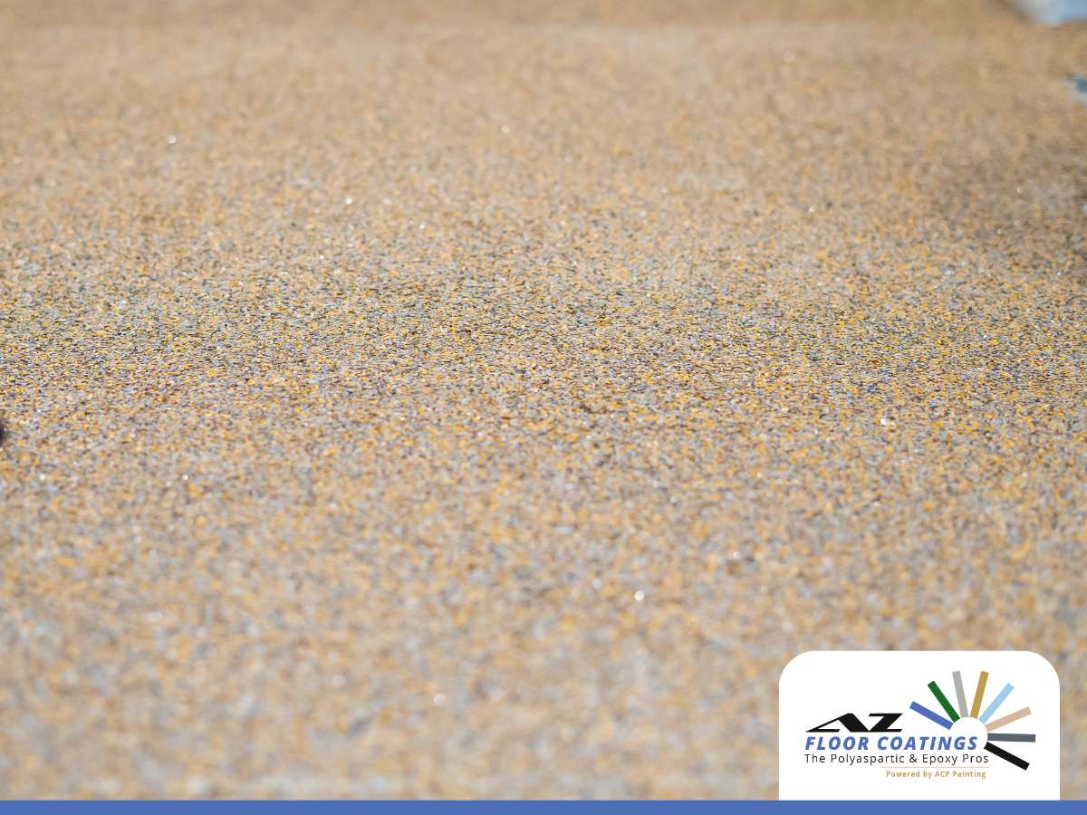 Close-up of Polyaspartic Flooring showcasing its textured and durable surface